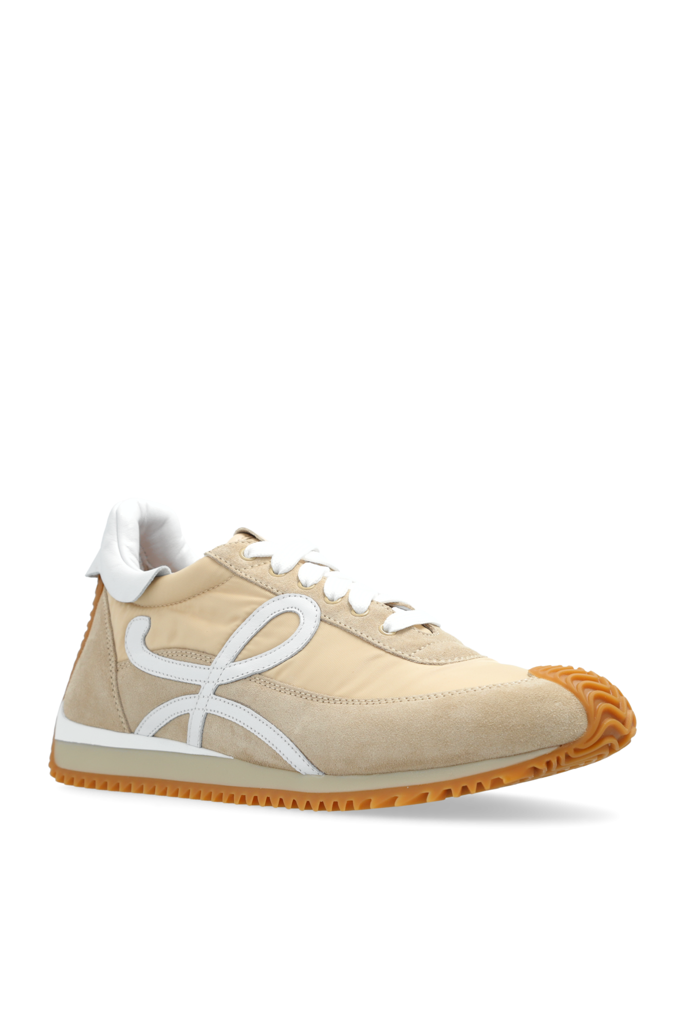 【送料&関税込】Loewe Beige Canvas Bay Sneakers Loewe Men's Bay Canvas and Leather Low-Top Sneakers | Neiman